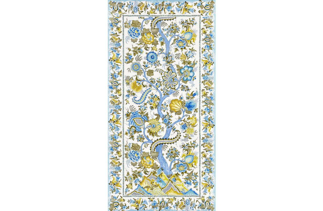 Metropolitan Palampore Mural Sky And Sunlight SCWP885670001 by Scalamandre Designer Wallpaper
