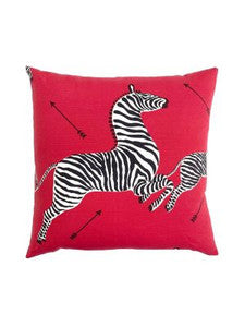Scalamandre Pillows Zebras Pillow 22 X 22 - Masai Red