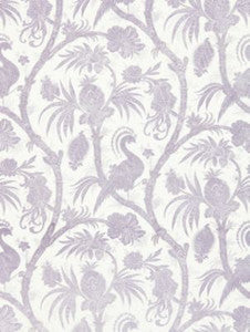 Scalamandre Fabric Balinese Peacock Linen Print Lavender