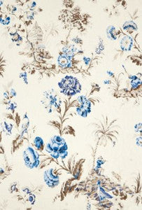 Scalamandre Fabric Somerset Linen Print Porcelain