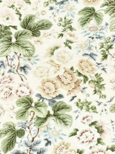 Scalamandre Fabric Highgrove Linen Print Rich Cream