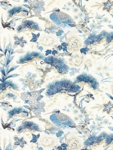 Scalamandre Fabric Shenyang Linen Print Porcelain