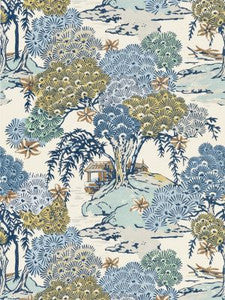 Sea Of Trees Print Blue Ridge SC166270002 by Scalamandre Designer Fabric