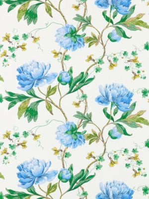 Isadora Print Bluebonnet SC166500002 by Scalamandre Fabric THE METROPOLITAN MUSEUM OF ART 57% LINEN 43% COTTON ITALY LIGHT DUTY Horizontal: 18" and Vertical: 27" 54 - Fabric Carolina -