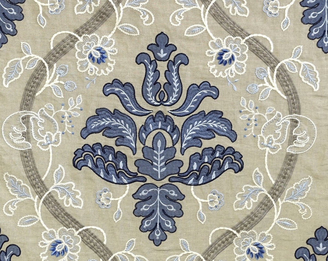 Isabella Embroidery Porcelain SC270330002 by Scalamandre Designer Fabric
