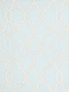 Scalamandre Fabric Damascus Embroidery Blue Mist