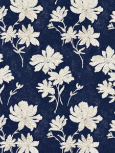 Scalamandre Fabric Flore Batik Indigo