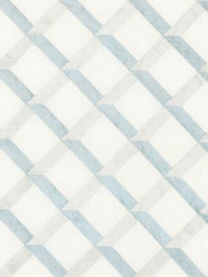 Lattice Embroidery Water SC270900002 by Scalamandre Designer Fabric MERCHANTE 63% LINEN 37% VISCOSE INDIA LIGHT DUTY Horizontal: 6.5" and Vertical: 6.5" 51 - Swanky Fabrics -