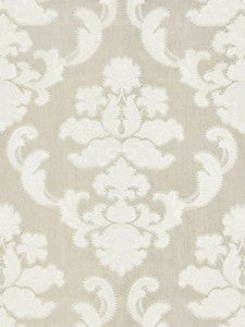 Scalamandre Fabric Cornelia Damask Embroidery Flax