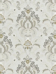 Scalamandre Fabric Ava Damask Embroidery Mineral