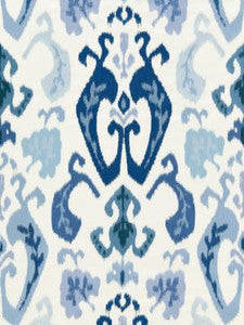 Scalamandre Fabric Mandalay Ikat Embroidery Porcelain
