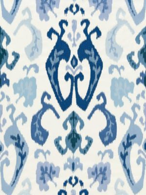 Mandalay Ikat Embroidery Porcelain SC271720002 by Scalamandre Designer Fabric LA BOHEME 53% COTTON 37% VISCOSE 10% SPUN POLYESTER INDIA MEDIUM DUTY Horizontal: 31" and Vertical: 25.5" 51.5 - Swanky Fabrics -