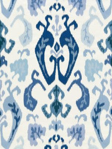 Scalamandre Fabric Mandalay Ikat Embroidery Porcelain