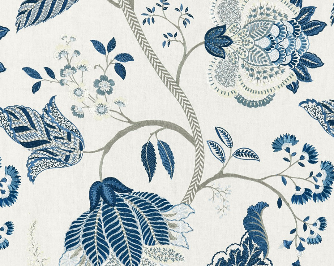 Palampore Embroidery Porcelain SC271750002 by Scalamandre Designer Fabric