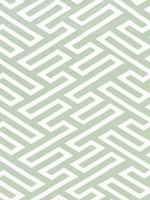 Canton Fret Applique Eucalyptus SC272180002 by Scalamandre Designer Fabric CHINOIS CHIC 85% LINEN 13% COTTON 2% VISCOSE INDIA LIGHT DUTY Horizontal: 8" and Vertical: 8" 50 - Swanky Fabrics -