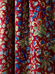 Millefleur Velvet Ruby Cobalt SC273280002 by Scalamandre Fabric