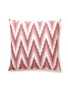 Scalamandre Pillows Adras Ikat Weave Pillow 22 X 22 - Coral