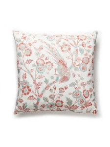 Scalamandre Pillows Anissa Print Pillow 22 X 22 - Coral Spice
