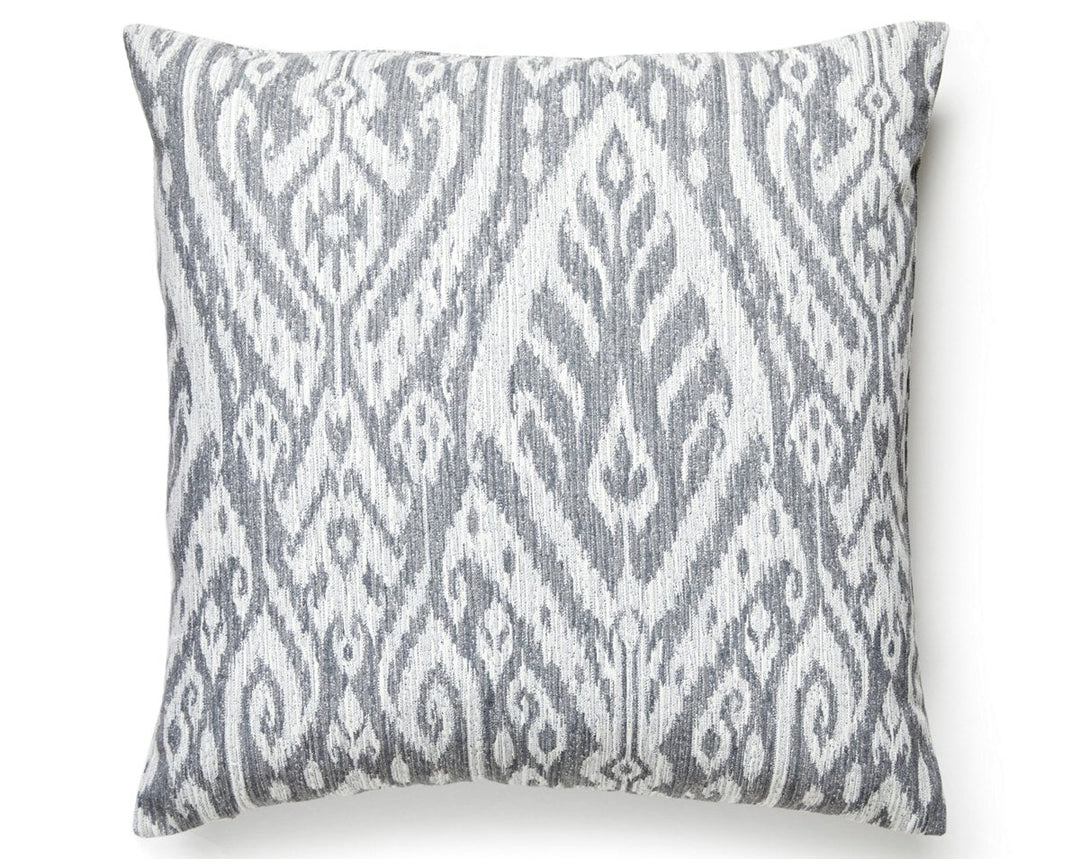 Borneo Ikat Outdoor Pillow 22 X 22 - Smoke SCBORNPILL0002 by Scalamandre Designer Pillow