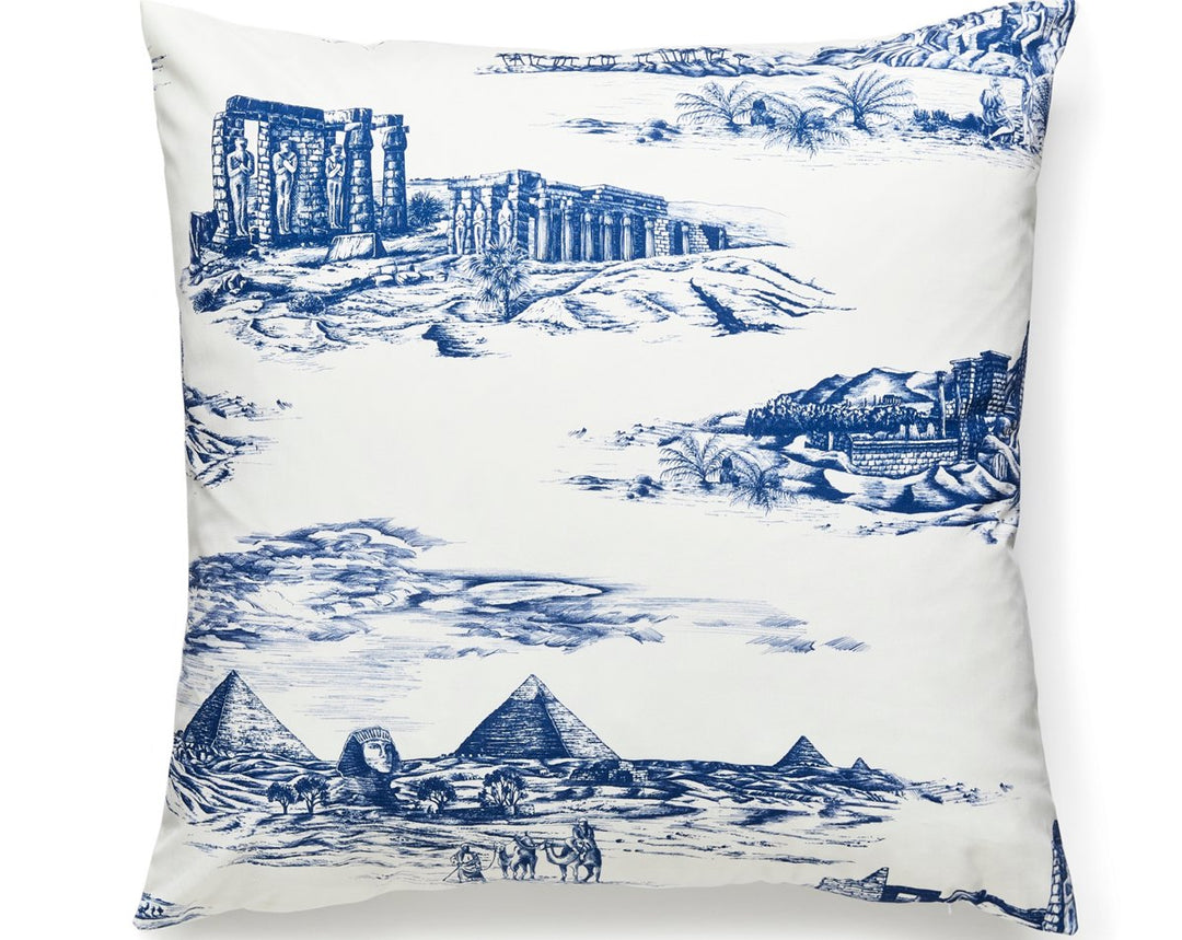 Cairo Toile Pillow 22 X 22 - Lapis SCCAIRPILL0002 by Scalamandre Designer Pillow