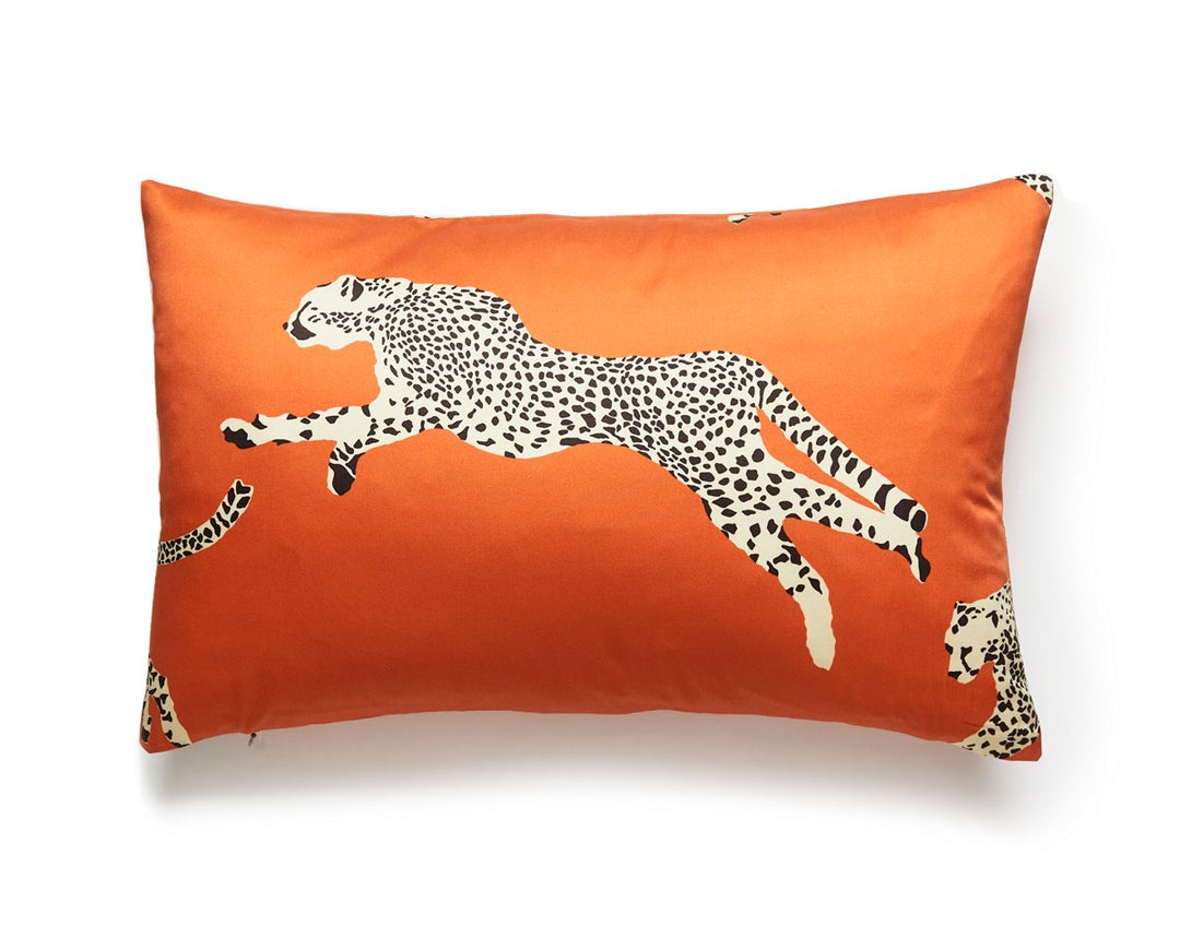 Leaping Cheetah Pillow 14 X 22 - Clementine SCLCHEETPIL0002 by Scalamandre Designer Pillow
