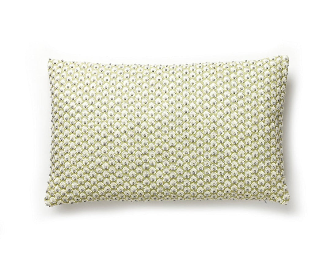 Fleur Embroidery Pillow 14 X 22 - Celery SCLFLEUPILL0002 by Scalamandre Designer Pillow