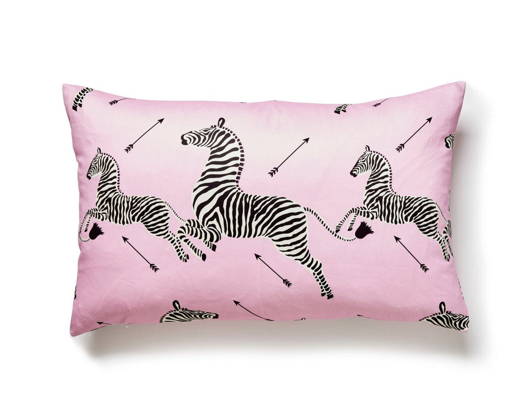 Zebras Petite Pillow 14 X 22 - Peony SCLPZEBPILL0002 by Scalamandre Designer Pillow