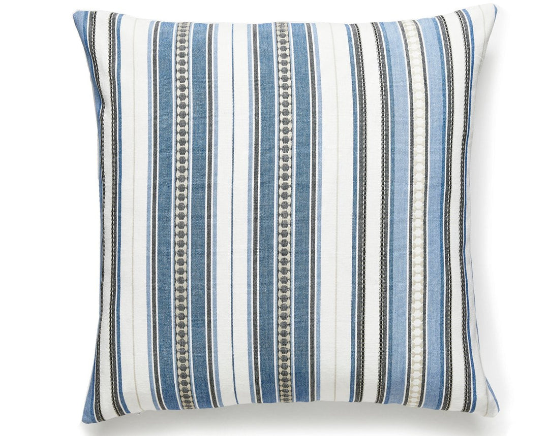 Nile Stripe Pillow 22 X 22 - Blue Jay SCNILEPILL0002 by Scalamandre Designer Pillow