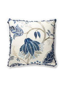 Scalamandre Pillows Palampore Embroidery Pillow 22 X 22 - Porcelain