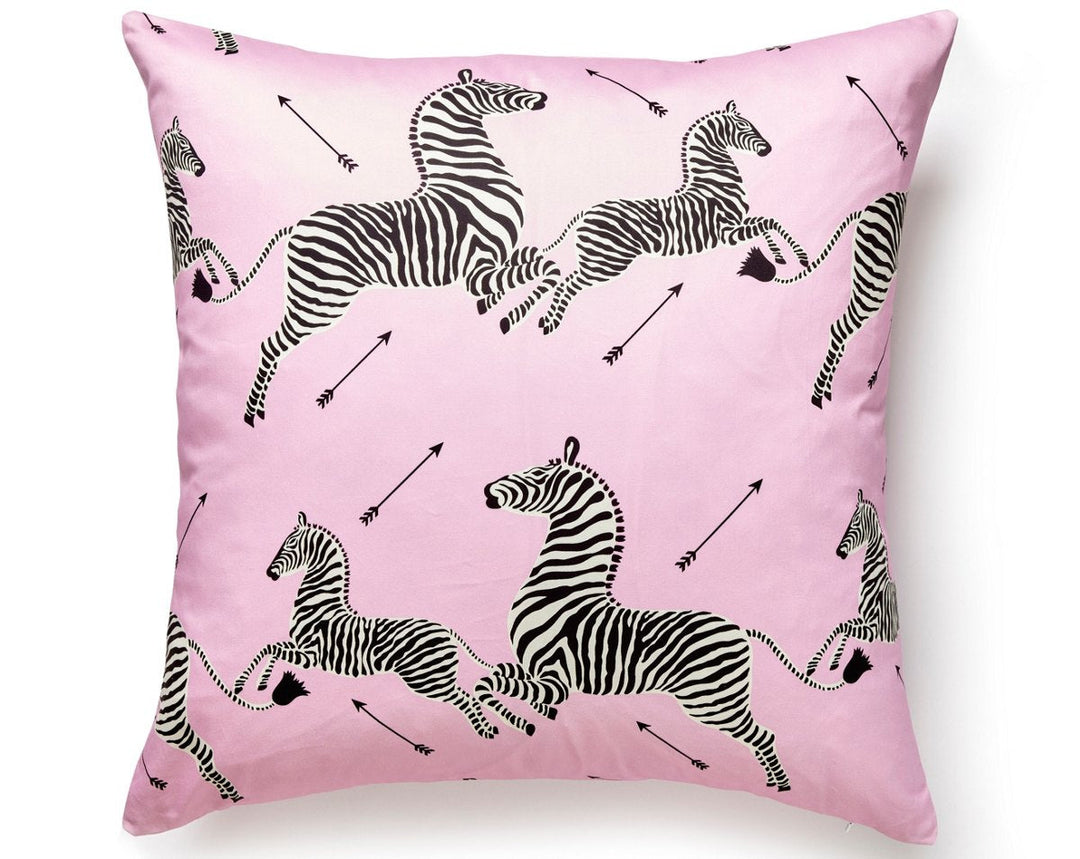 Zebras Petite Pillow 22 X 22 - Peony SCPZEBPILL0002 by Scalamandre Designer Pillow