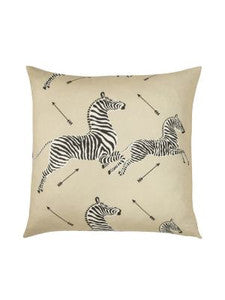 Scalamandre Pillows Dazzle Of Zebras Pillow 22 X 22 - Tan