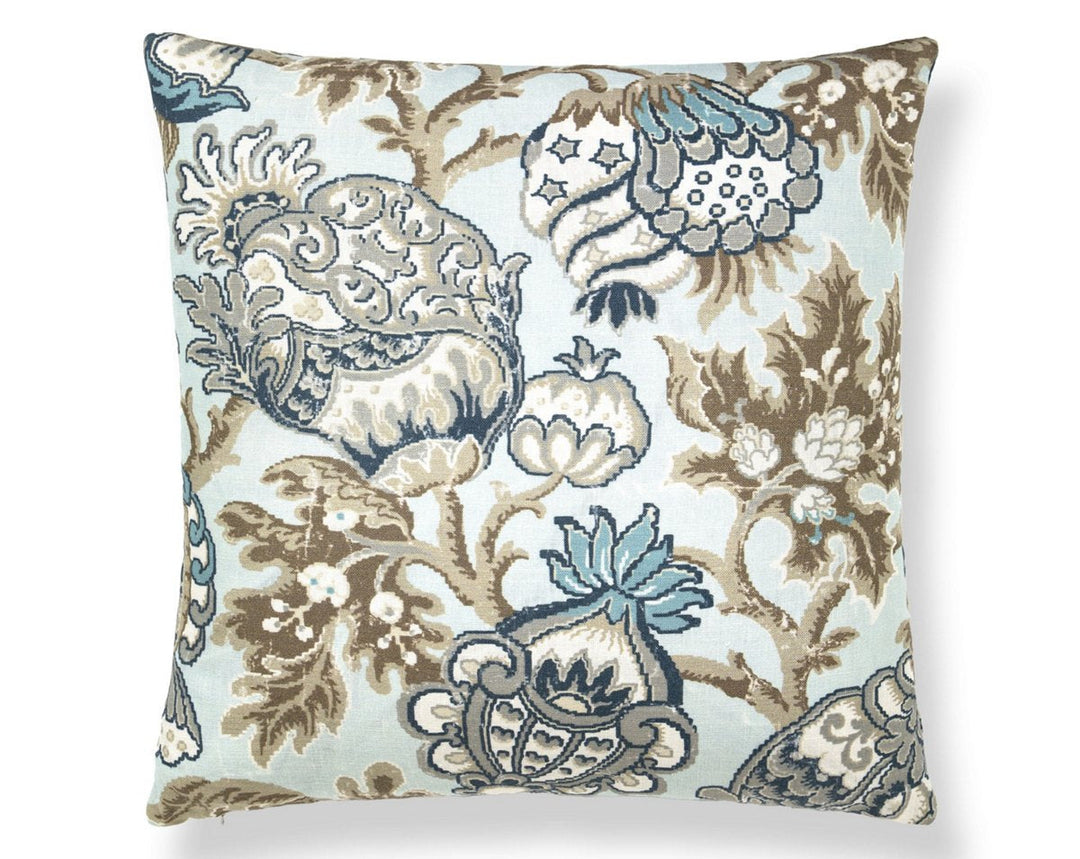 Canterbury Linen Pillow 22 X 22 - Sky SCSDDK165930002 by Scalamandre Designer Pillow