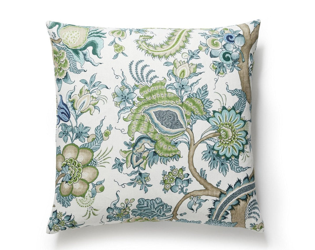Met Palampore Pillow 22 X 22 - Aegean SCSDDK166490002 by Scalamandre Designer Pillow