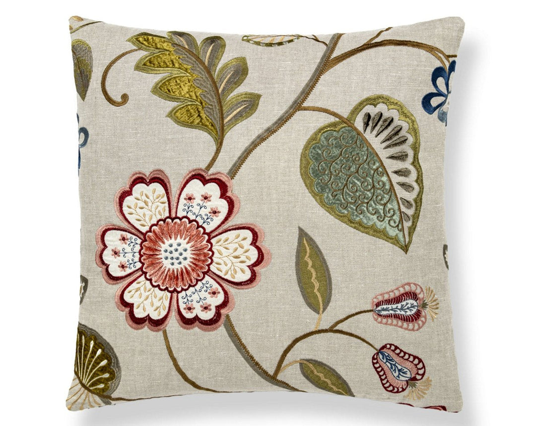 Willowood Embroidery Pillow 22 X 22 - Bloom SCSDDK270710002 by Scalamandre Designer Pillow