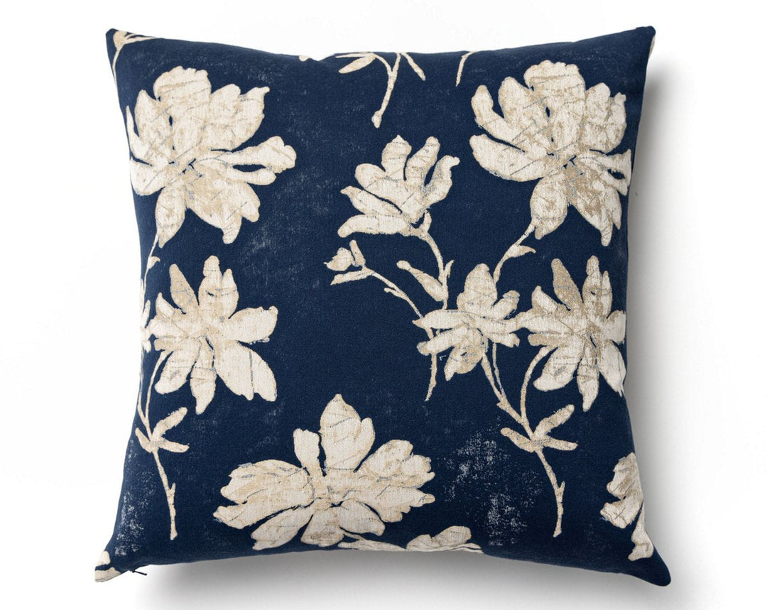Flore Batik Pillow 22 X 22 - Indigo SCSDDK270820002 by Scalamandre Designer Pillow