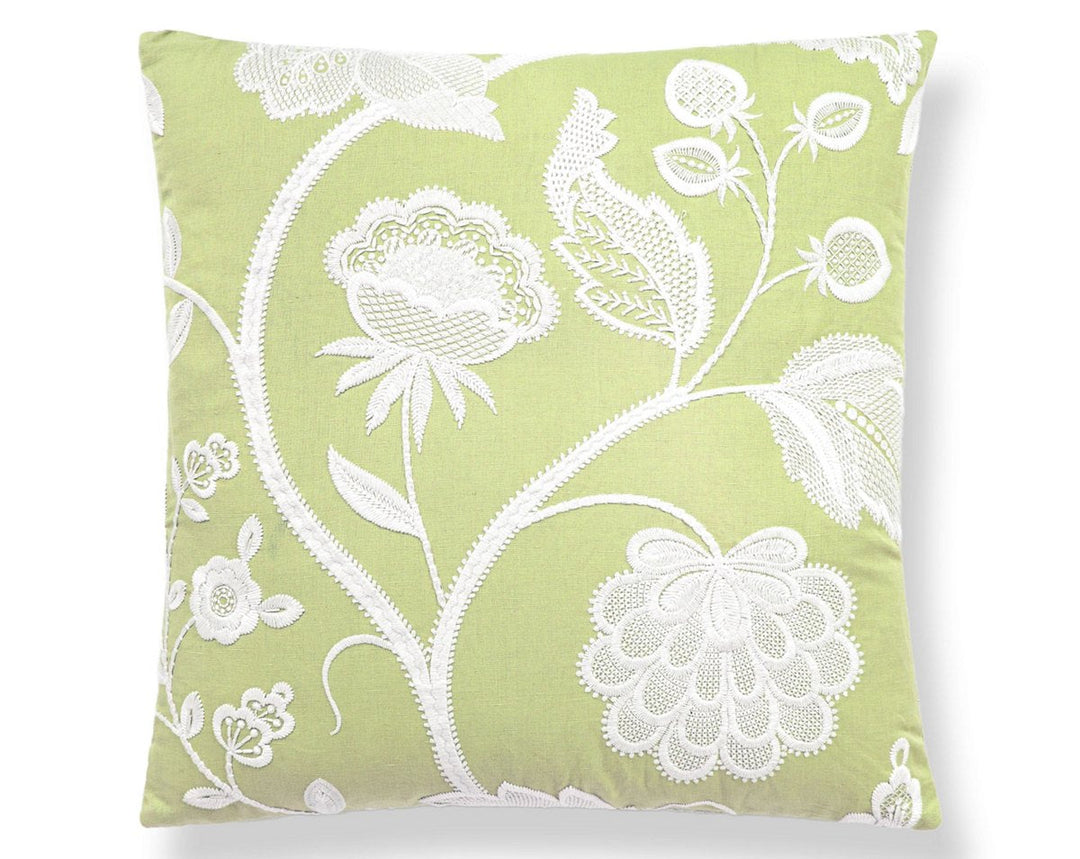 Kensington Embroidery Pillow 22 X 22 - Celery SCSDDK271510002 by Scalamandre Designer Pillow