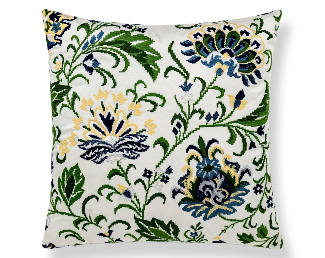 Delphine Embroidery Pillow 22 X 22 - Jardin SCSDDK271730002 by Scalamandre Designer Pillow