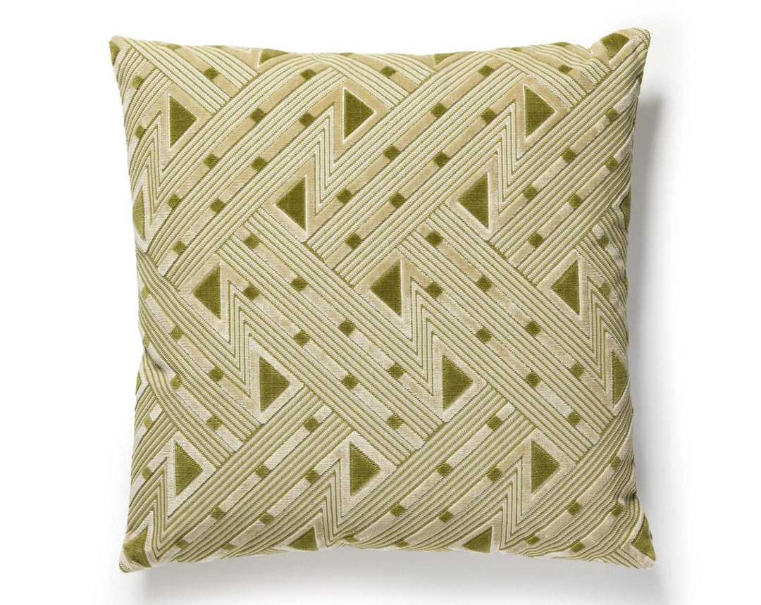 Kasai Velvet Pillow 22 X 22 - Aloe SCSDDK273230002 by Scalamandre Designer Pillow