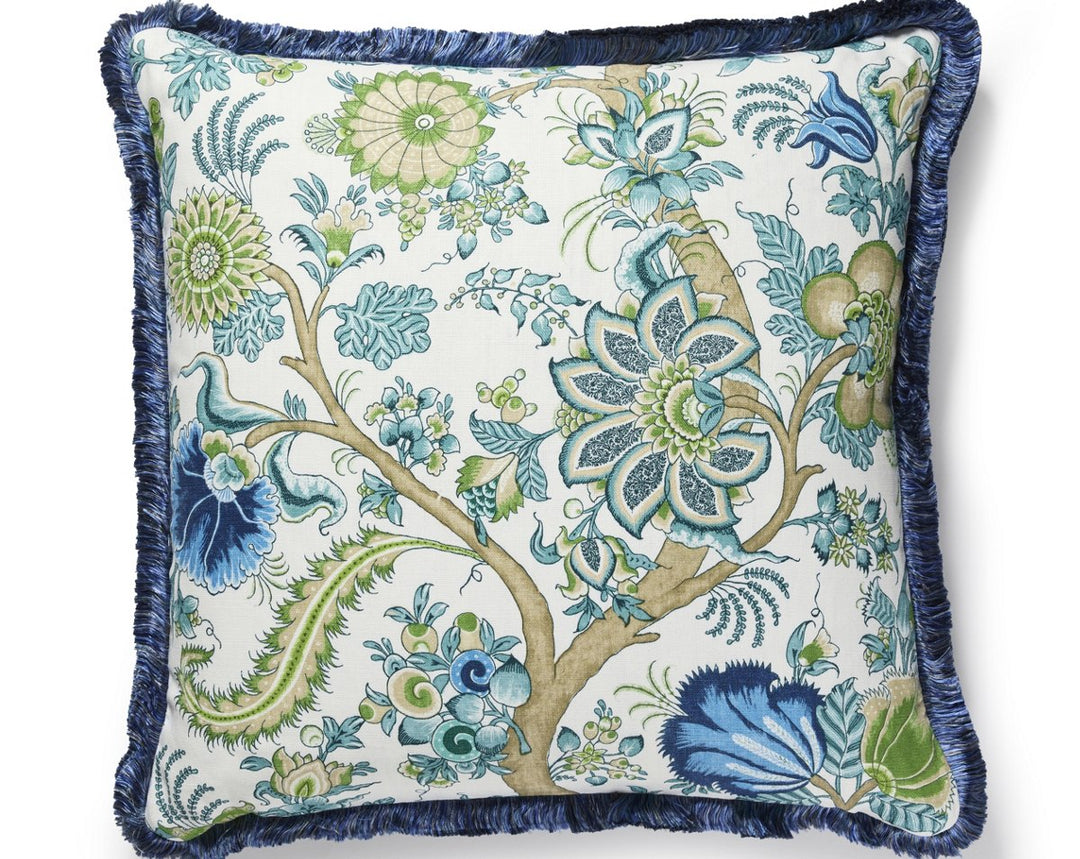 Met Palampore/Linley Pillow 24 X 24 - Aegean SCSEDF166490002 by Scalamandre Designer Pillow