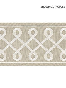 Scalamandre Trim Soutache Embroidered Tape Pearl Grey