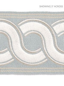 Scalamandre Trim Guilloche Embroidered Tape Mineral