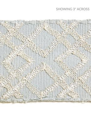 Lattice Tape Mineral SCT32950002 by Scalamandre Designer Trim MODERN LUXURY 70% COTTON 30% VISCOSE INDIA LIGHT DUTY Horizontal: 3.75" and Vertical: 2.75 - Swanky Fabrics -
