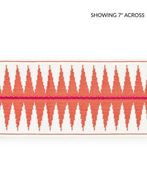 Soleil Tape Coral SCT33080002 by Scalamandre Designer Trim ISOLA INDOOR / OUTDOOR 100% POLYOLEFIN UNITED KINGDOM HEAVY DUTY Horizontal: .5" and Vertical: 3.5 - Swanky Fabrics -