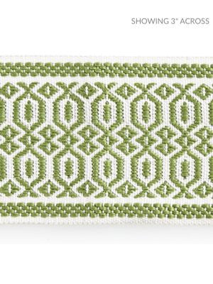 Tulum Diamond Tape Palm SCT33120002 by Scalamandre Designer Trim ISOLA INDOOR / OUTDOOR 100% POLYOLEFIN UNITED KINGDOM HEAVY DUTY Horizontal: .5" and Vertical: 2.38 - Swanky Fabrics -