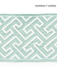 Scalamandre Trim Labyrinth Embroidered Tape Aquamarine
