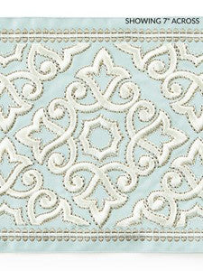 Scalamandre Trim Ornamental Embroidered Tape Aquamarine
