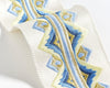 Flamme Embroidered Tape Blue And Yellow SCT33350002 by Scalamandre Designer Trim