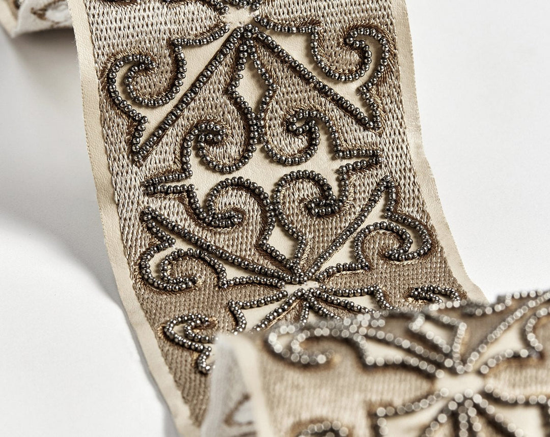 Saxony Embellished Tape Bronze SCT33370002 by Scalamandre Designer Trim