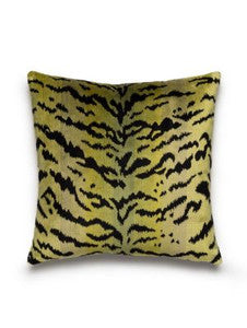 Scalamandre Pillows Tigre Pillow 22 X 22 - Greens & Black