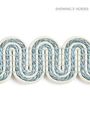 Serpentine Braid Caribe SCV12460002 by Scalamandre Designer Trim ISOLA INDOOR / OUTDOOR 90% POLYOLEFIN 10% NYLON UNITED KINGDOM HEAVY DUTY Horizontal: 1.125" and Vertical: 1.75 - Swanky Fabrics -
